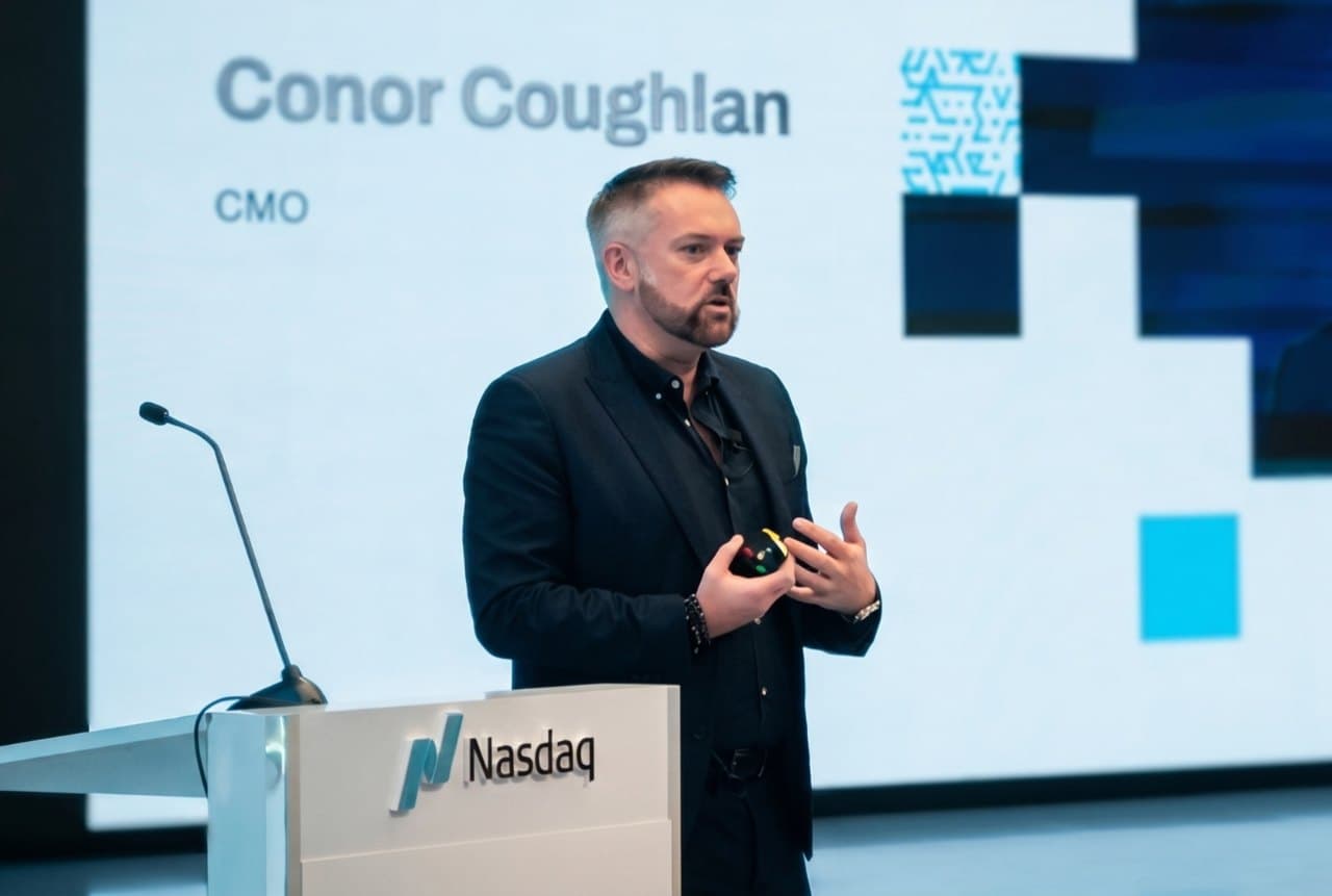 Conor Coughlan presenting at Nasdaq